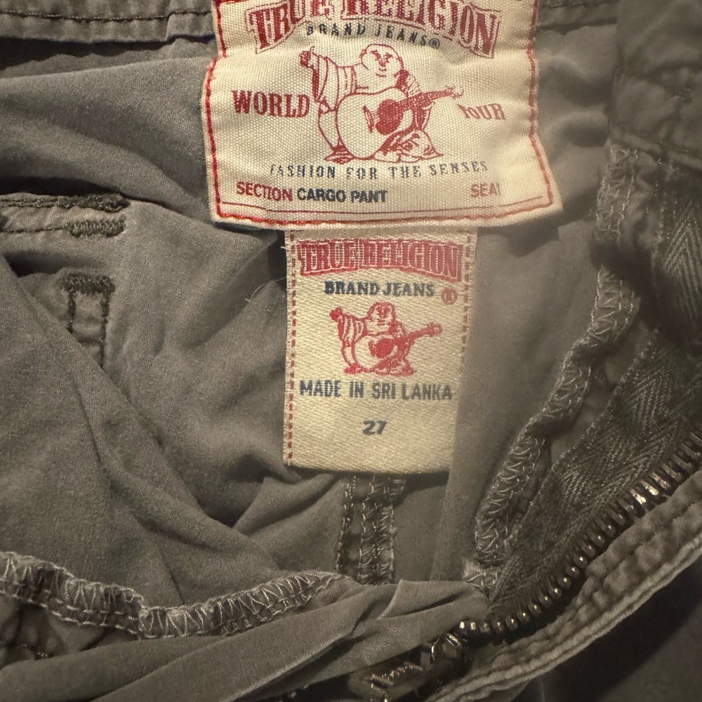 True Religion Charcoal Cargo Pants